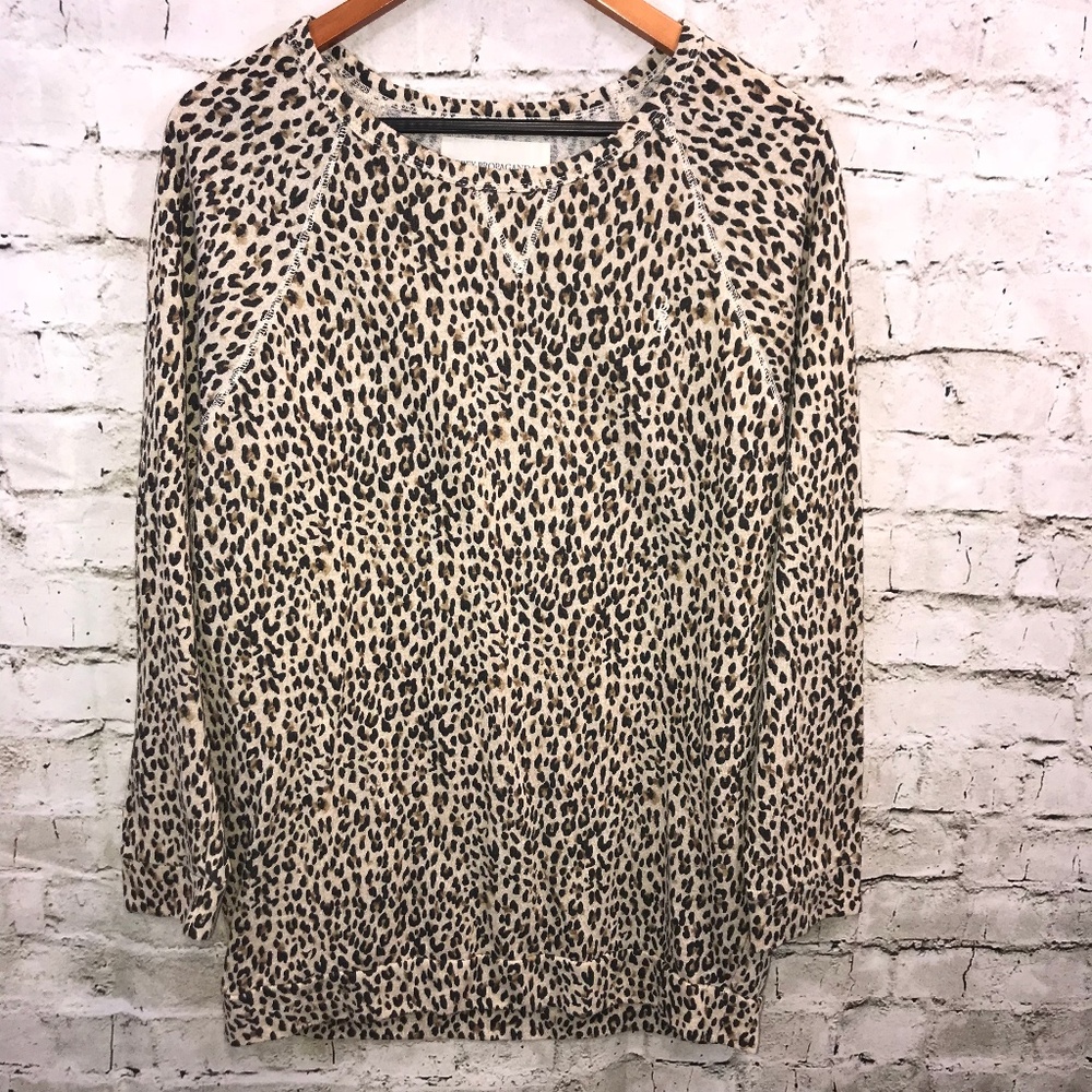 Obey Propaganda Cheetah Print Crew Neck Top L